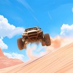 砂漠を走る車